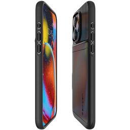 Чехол-накладка Spigen Slim Armor CS для iPhone 15 Pro Max, поликарбонат, черный— фото №9