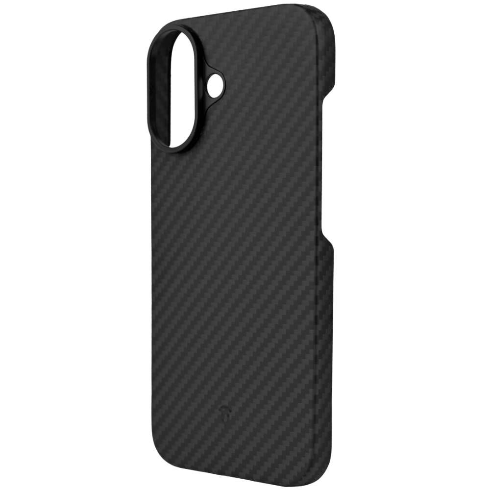 Чехол-накладка Asynora Magnetic aramid fiber для iPhone 16, кевлар, черный— фото №1