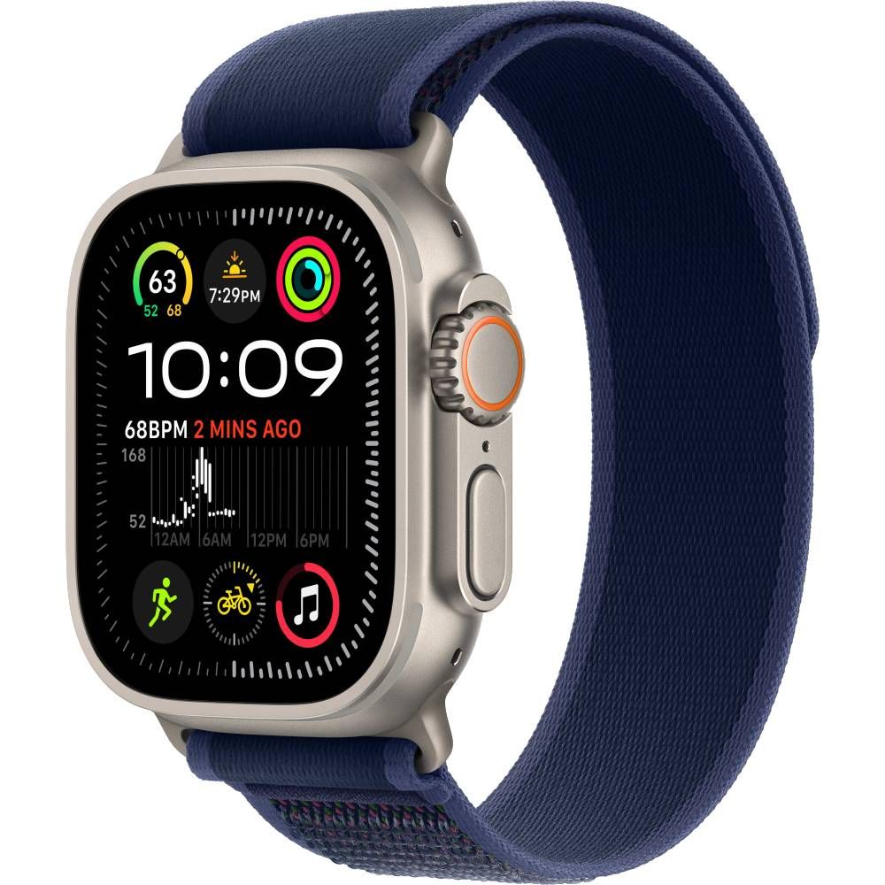 Apple Watch Ultra 2 GPS + Cellular 49mm (корпус - титан, ремешок Trail Loop синий, IP6X)— фото №0