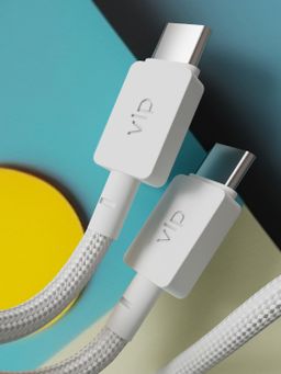 Кабель VLP Nylon Cable USB-C / USB-C, A, 100Вт  1,2м, белый— фото №3