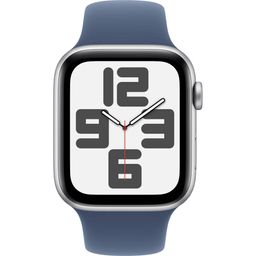 Apple Watch SE GPS  (корпус - серебристый, 44mm ремешок Sport Band синий, размер One Size)— фото №1