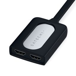 Адаптер мультипортовый Satechi Type-C Dual HDMI Adapter 3 в 1, серебристый— фото №2