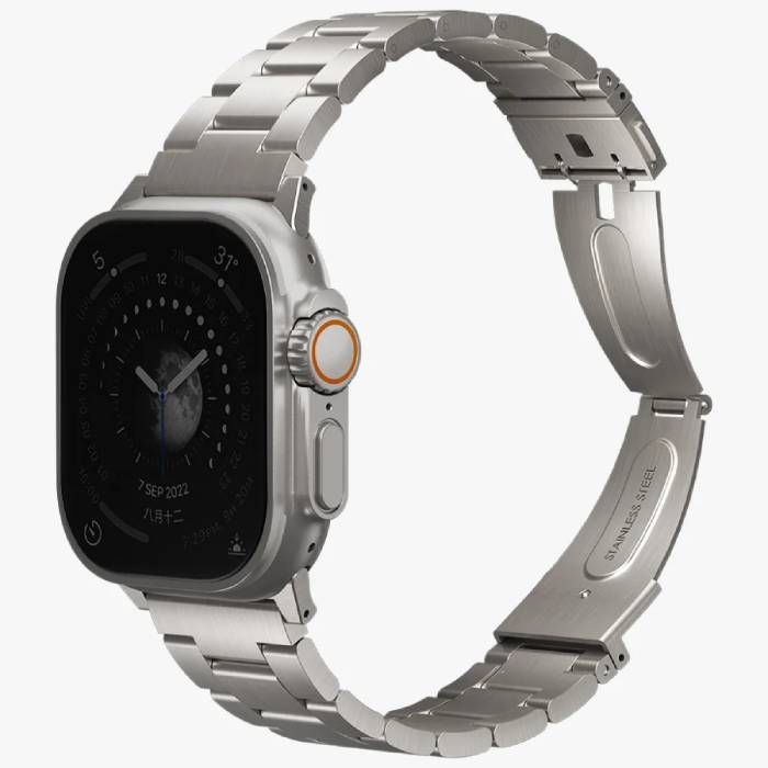 Ремешок Uniq OSTA Steel Strap with Self-Adjustable Links для Apple Watch 49mm 49mm, Нержавеющая сталь, серебристый— фото №1