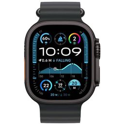 Apple Watch Ultra 2 GPS + Cellular 49mm (корпус - черный титан, браслет Ocean Band черный, IP6X)— фото №1