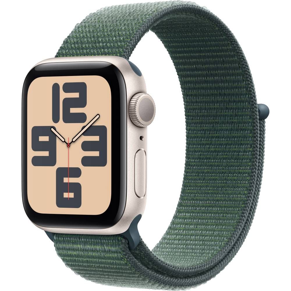 Apple Watch SE GPS  (корпус - сияющая звезда, 40mm ремешок Sport Loop зеленый, размер One Size)— фото №0