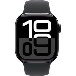 Apple Watch Series 10  (корпус - черный, 42mm ремешок Sport Band черный, размер S/M)— фото №1