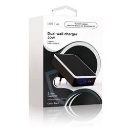 Зарядное устройство сетевое VLP Dual wall charger, 20Вт, черный— фото №2