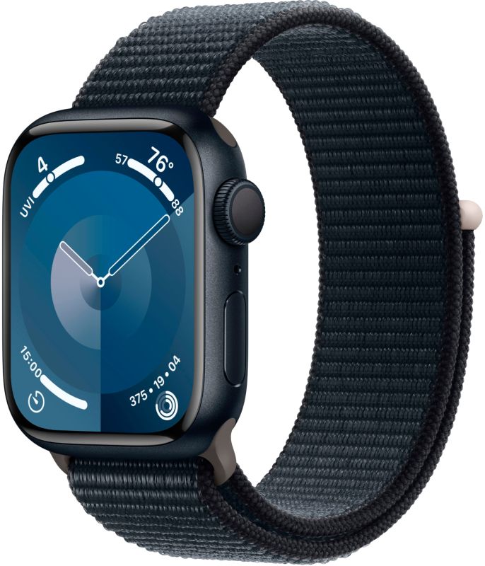 Apple Watch Series 9  (корпус - темная ночь, 45mm ремешок Sport Loop темная ночь)— фото №0