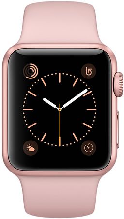 Apple Watch Series 2 (MQ142RU/A) - 42 мм, алюминий «розовое золото», спортивный ремешок цвета «розовый песок»— фото №1