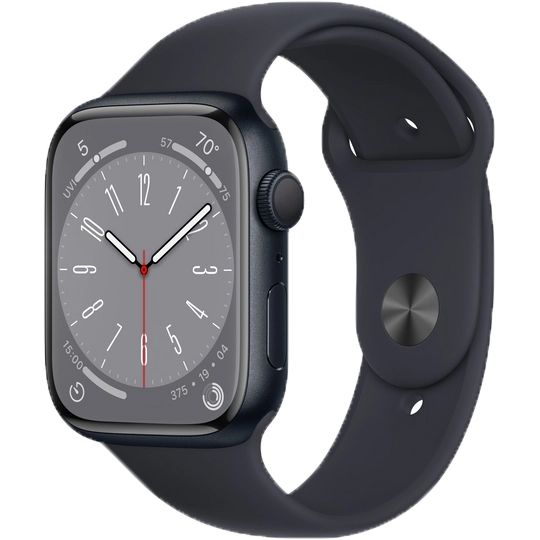 Apple Watch Series 8 GPS 41mm (корпус - темная ночь, спортивный ремешок цвета тёмная ночь, IP6X)— фото №0