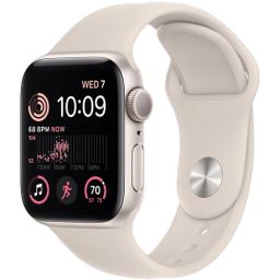 Apple Watch SE 2 GPS 40mm (корпус - сияющая звезда, спортивный ремешок цвета сияющая звезда)— фото №0