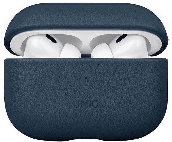 Чехол Uniq Terra Genuine Leather синий, для AirPods Pro 2— фото №0