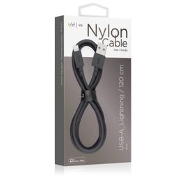 Кабель VLP Nylon Cable USB / Lightning, 1,2м, черный— фото №1