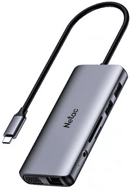 Концентратор USB Netac WF15 11в1 серый— фото №0