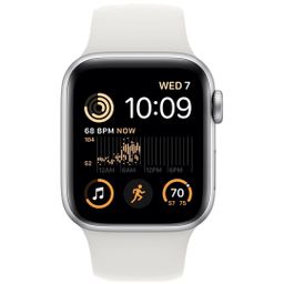 Apple Watch SE 2 GPS 40mm (корпус - серебристый, спортивный ремешок белого цвета)— фото №1