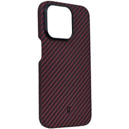 Чехол-накладка Asynora Magnetic aramid fiber для iPhone 15 Pro, кевлар, красный— фото №3