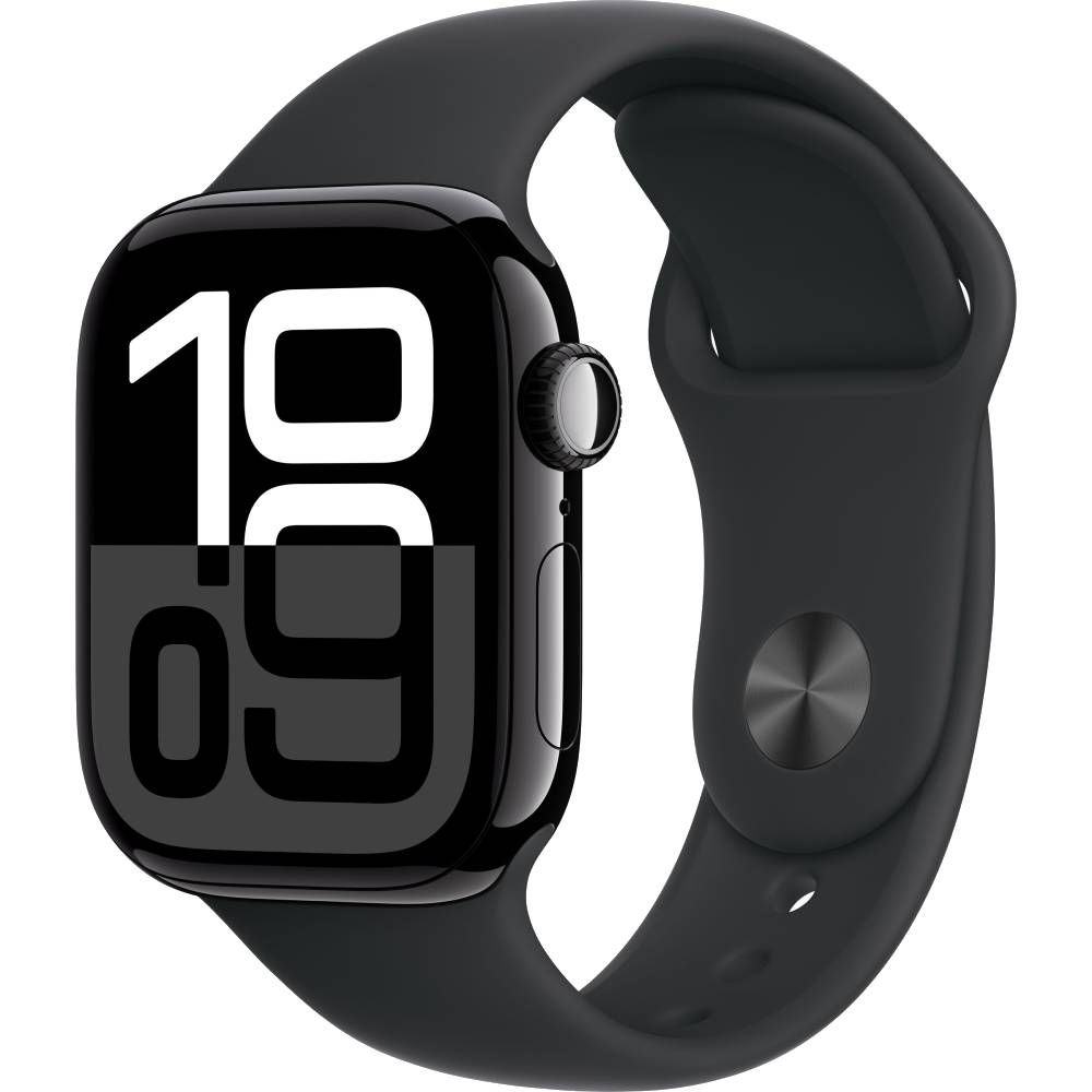 Apple Watch Series 10  (корпус - черный, 42mm ремешок Sport Band черный, размер M/L)— фото №0