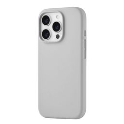 Чехол-накладка uBear Touch Mag Case для iPhone 16 Pro, силикон, светло-серый— фото №1