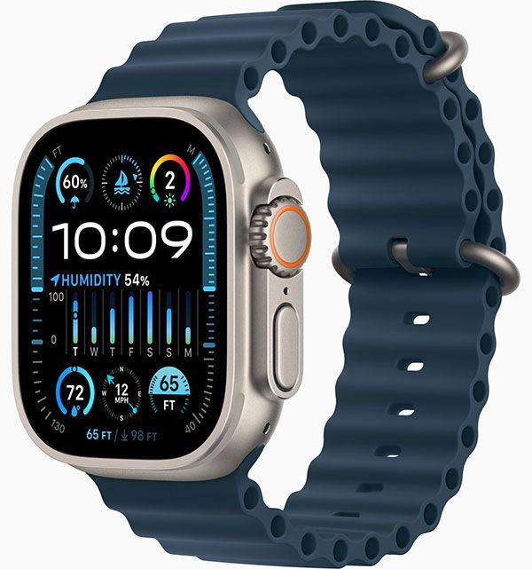 Apple Watch Ultra 2 GPS + Cellular 49mm (корпус - титан, ремешок Ocean Band синий, IP6X)— фото №0