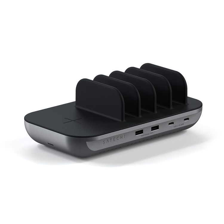 Зарядная док-станция Satechi Dock5 Multi-Device Charging Station with Wireless Charging, серый космос— фото №4