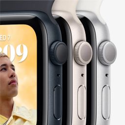 Apple Watch SE 2 GPS 44mm (корпус - сияющая звезда, спортивный ремешок цвета сияющая звезда)— фото №2